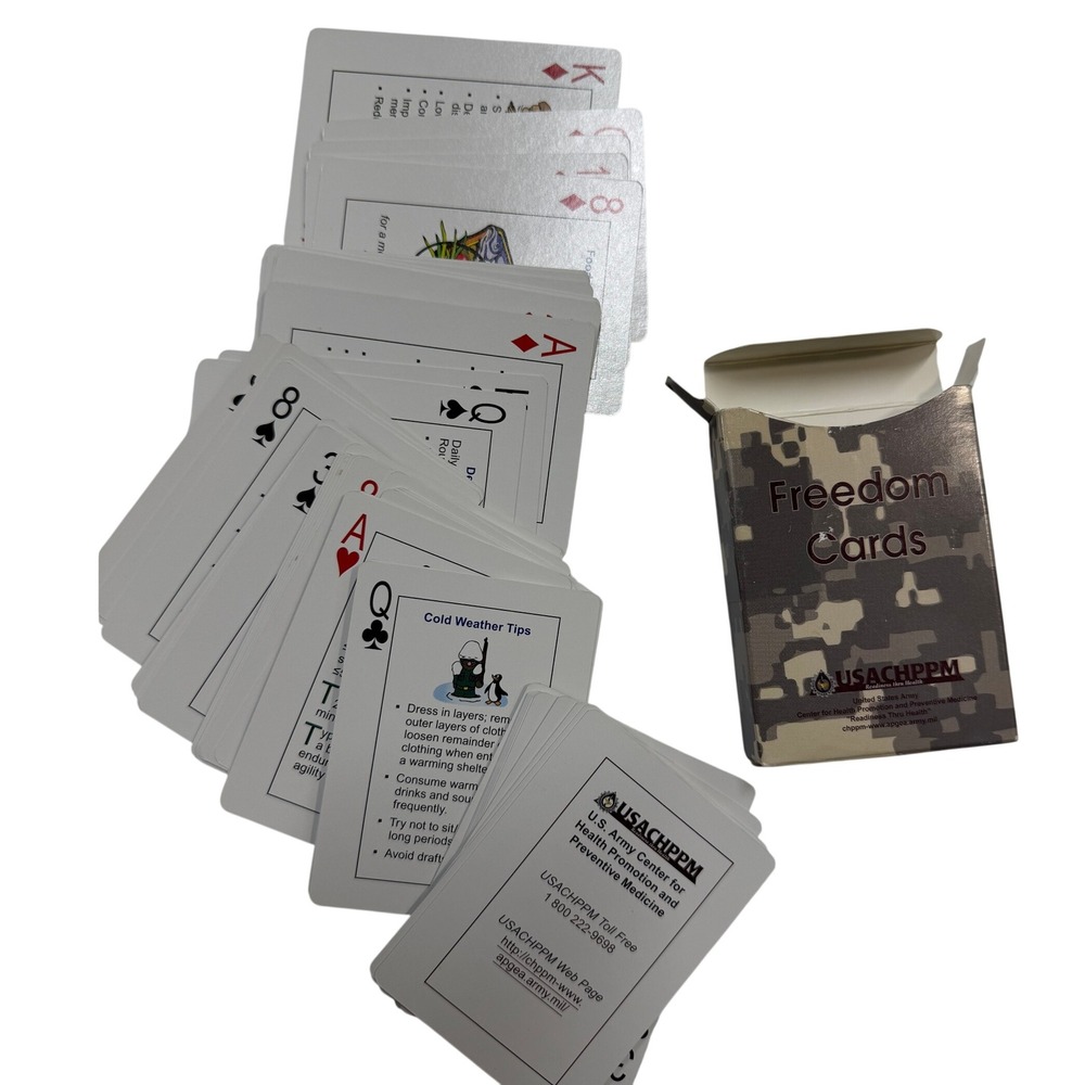 USACHPPM Freedom Cards US Army Health Promotion Playing Cards Camo Box Deck